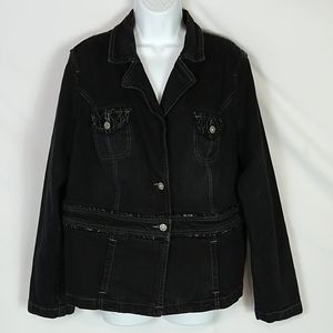 Womens Venezia Black Jean Jacket Size 14/16